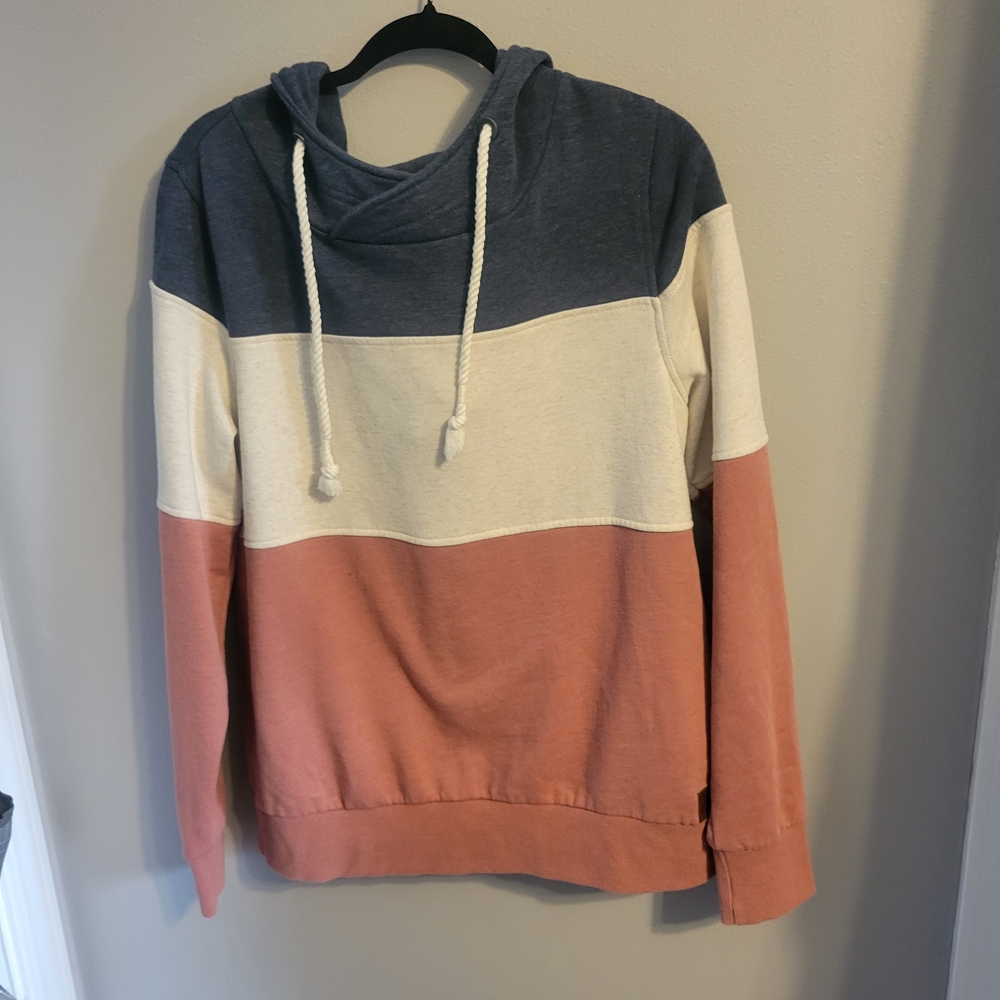 BKE Tricolor Cowl Neck Sweater